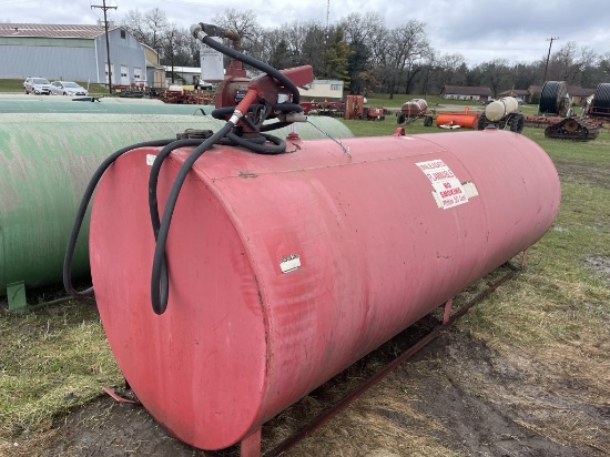 1000-GALLON FUEL TANK WITH FILL-RITE 115V PUMP, HOSE & NOZZLE