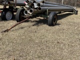 IRRIGATION PIPE TRAILER, PIN HITCH, FLAT TIRES, PIPE NOT INCLUDED