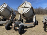 CUSTOM MADE MINT DISTILLERY TUB TRAILER, TUB MEASURES 83'' DIAMETER X 8' TALL, HYDRAULIC DUMP, TRAIL