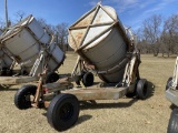 CUSTOM MADE MINT DISTILLERY TUB TRAILER, TUB MEASURES 83'' DIAMETER X 8' TALL, HYDRAULIC DUMP, TRAIL