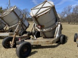 CUSTOM MADE MINT DISTILLERY TUB TRAILER, TUB MEASURES 83'' DIAMETER X 8' TALL, HYDRAULIC DUMP, TRAIL