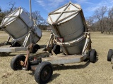 CUSTOM MADE MINT DISTILLERY TUB TRAILER, TUB MEASURES 83'' DIAMETER X 8' TALL, HYDRAULIC DUMP, TRAIL