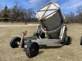CUSTOM MADE MINT DISTILLERY TUB TRAILER, TUB MEASURES 83'' DIAMETER X 8' TALL, HYDRAULIC DUMP, TRAIL