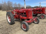 INTERNATIONAL MCCORMICK FARMALL M TRACTOR, GAS, PTO, 1-REMOTE, 15.5-38 TIRES, WIDE FRONT, S/N: FBK-1