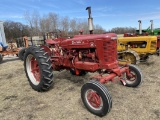 INTERNATIONAL MCCORMICK FARMALL M TRACTOR, GAS, PTO, 1-REMOTE, 13.6-38 TIRES, WIDE FRONT, S/N: FBK-1