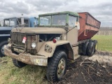 1958 REO M35-E7 2-1/2 TON STAKE TRUCK, 6X6, DIESEL ENGINE, 5-SPEED MANUAL TRANS, 14' LIVE BOTTOM BOX