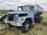 1953 REO M35 2-1/2 TON STAKE TRUCK, 6X6, GAS ENGINE, 5-SPEED MANUAL TRANS, 16' LIVE BOTTOM BOX, NON-