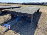 FLATBED WAGON ON KILLBROS 1072 10-TON RUNNING GEAR, 20' X 8', 12.5L-16SL TIRES