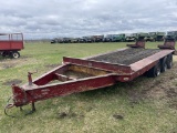 1979 EAGER BEAVER TRAILER, 18' WITH 3' TAIL, 96'' WIDE, TRI-AXLE, FOLD UP RAMPS, PINTLE HITCH, VIN: 