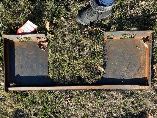 SKID STEER MOUNT PLATE, HAS SOME DAMAGE (BENT)
