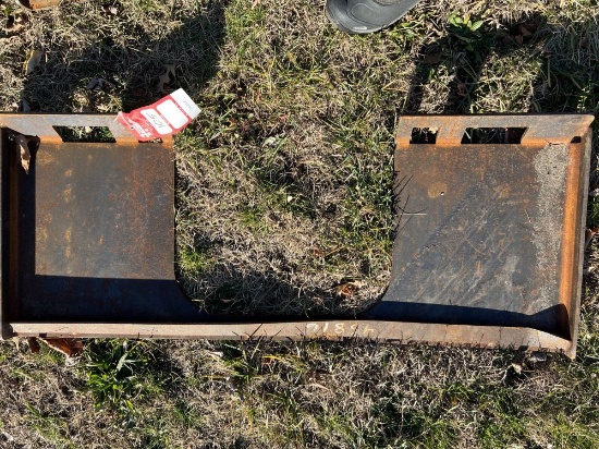 SKID STEER MOUNT PLATE, HAS SOME DAMAGE (BENT)