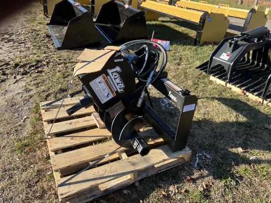 NEW LOWE AUGER ATTACHMENT WITH 12'' BIT, SKID STEER MOUNT