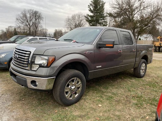 2011 FORD F150 CREW CAB PICKUP TRUCK, 3.5 ECOBOOST GAS ENGINE, AUTO TRANS, 4X4, PW, PL, PM, CLOTH, A