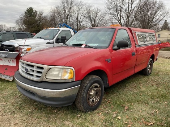 1999 FORD F150 REGULAR CAB PICKUP, 4.6L ENGINE, AUTO TRANS, LONG BOX WITH CAP, AM/FM-RADIO, 2WD, OVE