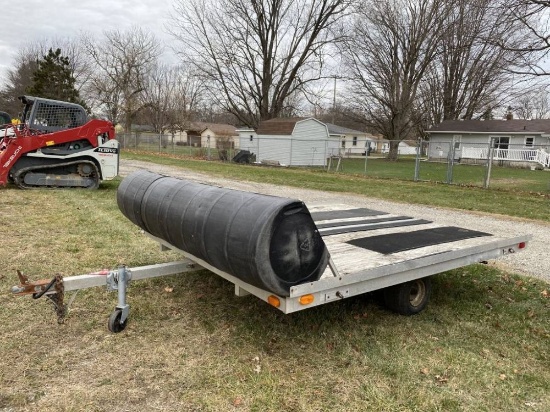 1963 YELLOWSTONE SNOWMOBILE TRAILER, 10' LONG X 101'' WIDE, SELLS WITH REGISTRATION, WEIGHS 300 LBS