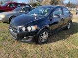 2012 CHEVY SONIC 4-DOOR SEDAN, 1.8L GAS ENGINE, AUTO TRANS, CLOTH, PW, PL, PM, AM/FM-CD, MISSING PAS
