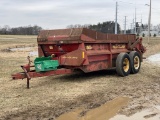 NEW HOLLAND 195 TANDEM AXLE MANURE SPREADER, GEAR BOX IS OFF, S/N UNKNOWN