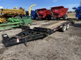 1978 DYNAWELD EQUIPMENT TRAILER, 18' (14' + 4' BEAVERTAIL) X 8', TANDEM AXLE, RAMPS, PINTLE HITCH, V