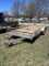 1985 ASSEMBLED TANDEM AXLE EQUIPMENT TRAILER, 82'' X 16', WITH 2' BEAVERTAIL, STAND UP RAMPS, 2-5/16