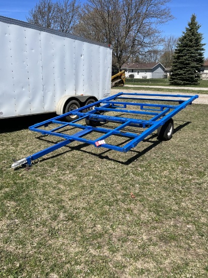 ASSEMBLED SINGLE AXLE FRAME TRAILER, TILT, 8' X 10', 1-7/8'' BALL, SELLS WITH WEIGHT SLIP 520 LBS