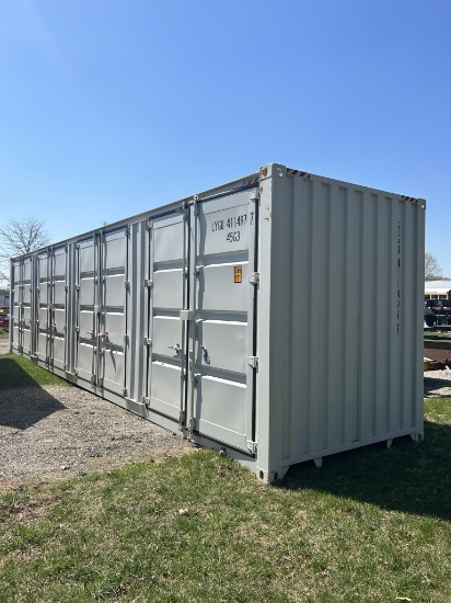 NEW 40'L X 8'W X 9' 6''T SHIPPING / GROUND CONTAINER, FOUR SETS OF SWING DOORS ON ONE SIDE, SWING DO
