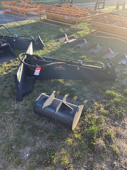 NEW LAND HONOR DGB-14-84D BACKHOE SKID STEER ATTACHMENT, 84'' MAX DIGGING DEPTH, 20'' BUCKET