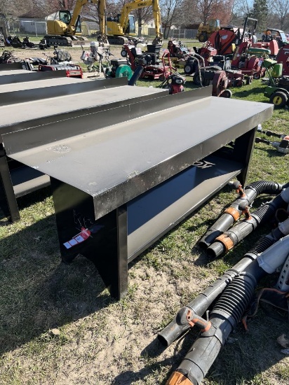 STEEL WORK BENCH, 90'' X 28''