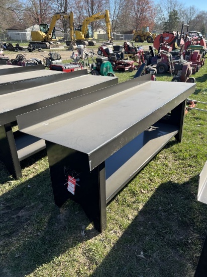 STEEL WORK BENCH, 90'' X 28''