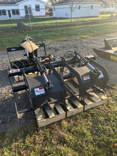 NEW STOUT 66-9 BRUSH GRAPPLE, SKID STEER MOUNT, 66''