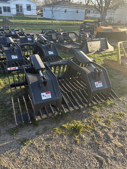 NEW STOUT HD69-3 ROCK GRAPPLE BUCKET, SKID STEER MOUNT, 66''