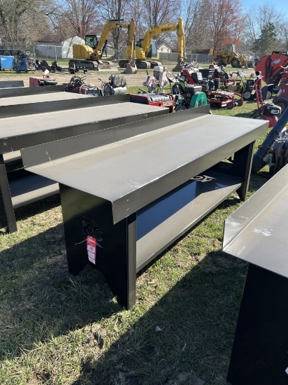 STEEL WORK BENCH, 90'' X 28''