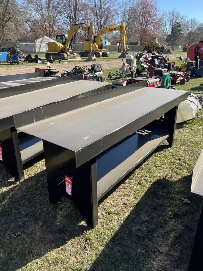 STEEL WORK BENCH, 90'' X 28''