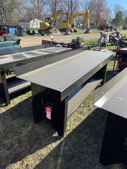 STEEL WORK BENCH, 90'' X 28''