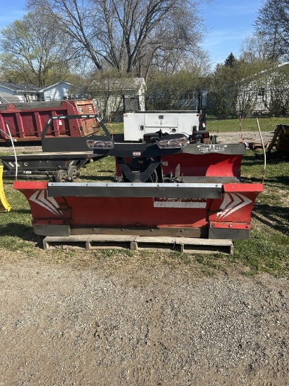 WESTERN 8' X 10'' WIDE OUT FRONT PLOW, WITH BRACKETS & WIRING