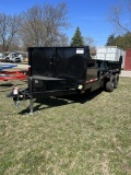 NEW 2023 QUALITY STEEL DUMP TRAILER, TANDEM AXLE, 82'' X 16', SIDE STORE RAMPS, 10,000 LBS CAPACITY,