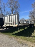 1999 TRANSCRAFT 45' FLATBED ALUMINUM TRAILER, 9' SPREAD AXLE, VIN: 1TTF45207X2003456