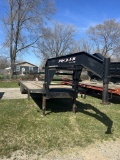 2010 EXCEL TANDEM AXLE GOOSENECK TRAILER, 8' X 23' PLUS 5' BEAVER TAIL, NEW TIRES, 3 FOLD DOWN RAMPS