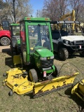 JOHN DEERE GX345 LAWN TRACTOR WITH 48'' BLADE, HYDRAULIC LIFT, 48'' DECK, 46'' BLOWER, SOFT CAB, TIR