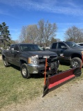 2007 CHEVY 2500 EXTENDED CAB PICKUP, 6.0L GAS ENGINE, AUTO TRANS, 4WD, SHORT BOX, BOSS 7' PLOW WITH 