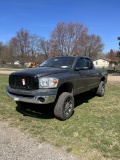 2008 DODGE RAM CREW CAB PICKUP, 4X4, 5.7L V8 HEMI GAS ENGINE, AUTO TRANS, CLOTH, PW, PL, PM, NO RADI