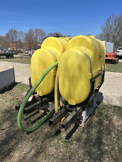 DEMCO 250-GALLON SADDLE TANKS [2] WITH MOUNTING BRACKETS OFF JOHN DEERE