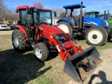 2018 CASE FARMALL 55 CVT WITH L350A LOADER, CAB WITH AC/HEAT, XM RADIO-CD, REAR & MID PTO, MFWD, 3-P