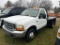 1999 FORD F350 REGULAR CAB FLATBED TRUCK, 7.3L DIESEL ENGINE, AUTO TRANS, 9' X 90'' BED, 295,397 MIL