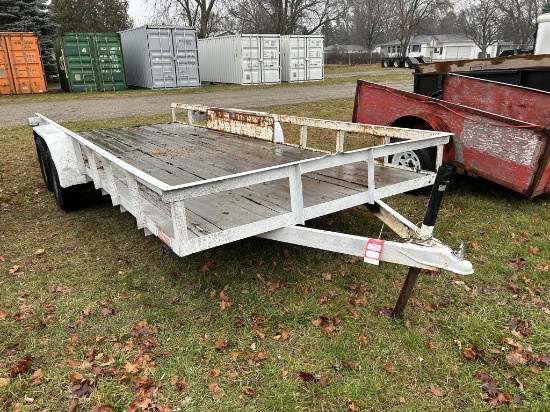 2002 CARSON TANDEM AXLE TRAILER, 18.6' X 7', 2'' BALL, SELLS WITH WEIGHT SLIP 1960 LBS