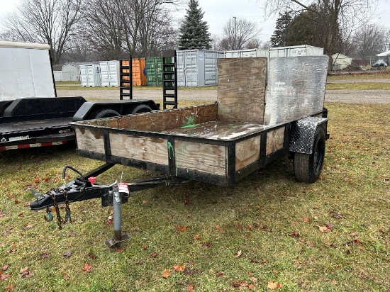 1997 RETTIG ENTERPRISES SINGLE AXLE TRAILER, 80'' X 10', STAND UP FULL REAR RAMP, 3500LB CAPACITY, 2