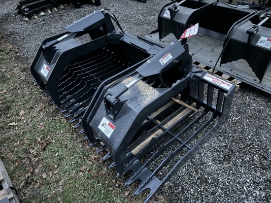 NEW STOUT 72-3B ROCK GRAPPLE, 72'', SKID STEER MOUNT