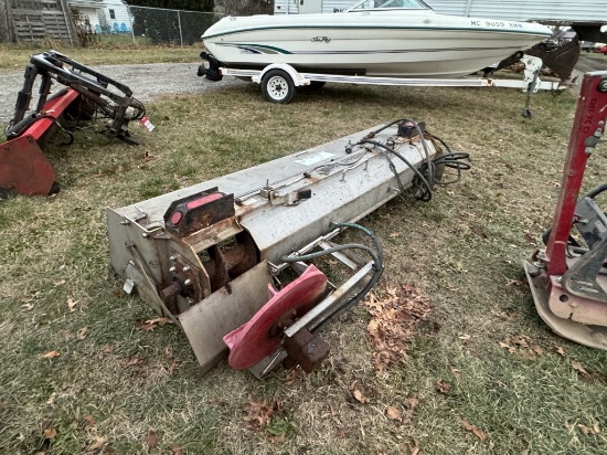 MONROE STAINLESS TAILGATE SALT SPREADER, 8', HYDRAULIC AUGER, HYDRAULIC SPINNER, WORKED WHEN LAST US
