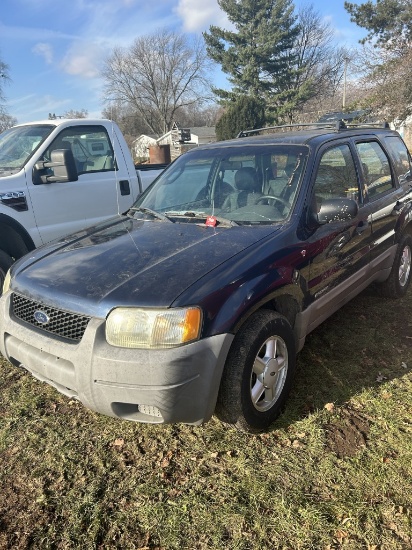 2002 FORD ESCAPE 4-DOOR SUV, 24 VALVE, V6 GAS ENGINE, AUTO TRANS, 4X4, LEATHER, AM/FM-CASS-CD, PW, P