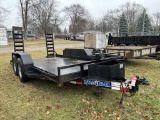 2017 LOAD TRAIL TANDEM AXLE EQUIPMENT TRAILER, 14' STEEL DECK, RAMPS, 2-5/16'' BALL, 9900 GVWR, VIN: