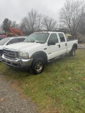 2004 FORD F350 CREW CAB PICKUP TRUCK, 4X4, 6.0L TURBO DIESEL, AUTO TRANS, LEATHER, PW, PL, PM, LADDE
